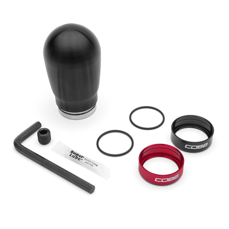 COBB tall weighted shift knob – black knob kit with trim rings, O-rings and hex key - Cobb Tuning
