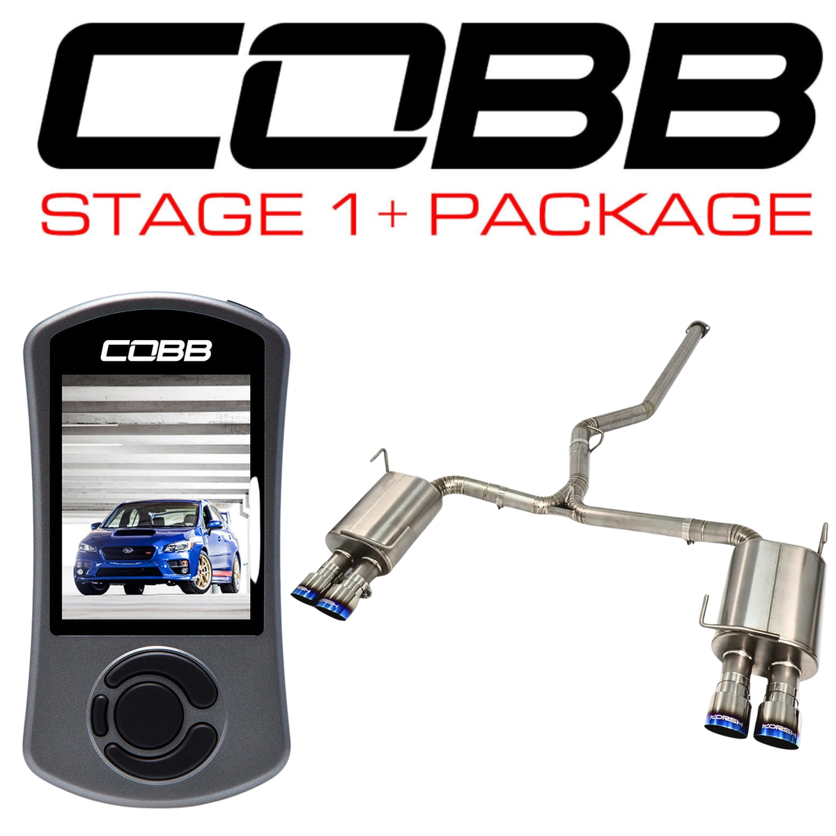 COBB x Korsh Stage 1+ Package - Subaru WRX (VAG) / STI (VAB) - Titanium Catback