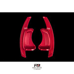 LEYO S tronic billet paddle extension V2 – Audi – red pair, front view - LEYO Thumbnail