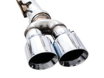 AWE 0FG cat-back exhaust – Silverado ZR2 – pair of 102mm chrome silver slash-cut tips close-up - AWE Exhausts Thumbnail