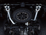 AWE 0FG cat-back exhaust – Chevrolet Silverado ZR2 – underside view of both chrome tip pipes around the spare wheel - AWE Exhausts Thumbnail