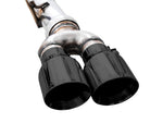 AWE 0FG cat-back exhaust – Silverado ZR2 – pair of 102mm diamond black slash-cut tips close-up - AWE Exhausts Thumbnail