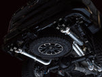 AWE 0FG cat-back exhaust – Chevrolet Silverado ZR2 – angled underside view of the diamond black tip pipes - AWE Exhausts Thumbnail