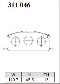 DIXCEL Front Brake Pads - Toyota Corolla (E80/E90/E100/E110) / Camry (V10/V20) / MR2 (AW11) Pad Shape