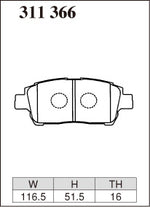 DIXCEL Front Brake Pads - Toyota Corolla (ZZE122) / Prius (NHW11/NHW20) / MR2 Spyder (ZZW30) / Celica (ZZT230) Pad Shape - Dixcel Brakes Thumbnail