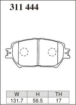 DIXCEL Front Brake Pads - Toyota Camry (ACV30R) / Crown (GRS200R/UZS186R) / Mark X (GRX121R) / Wish (ZNE10R) Pad Shape - Dixcel Brakes Thumbnail