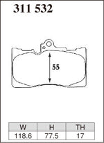 DIXCEL Front Brake Pads - Lexus IS350 (GSE31R) / GS350 (GRL10R) / RC350 (GSC10R) / Toyota Crown (GRS214R) Pad Shape - DIXCEL Thumbnail