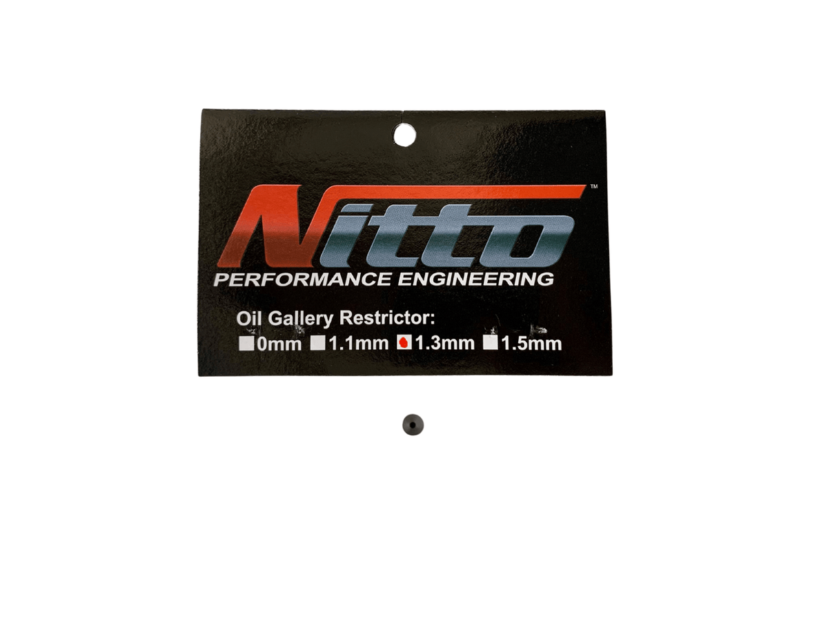 Nitto RB oil gallery restrictor with size card