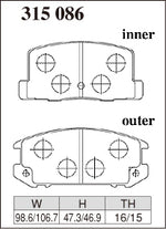 DIXCEL Rear Brake Pads – Toyota MR2 (AW11/SW20/ZZW30) - Dixcel Brakes Thumbnail