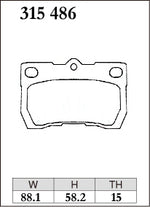 DIXCEL Rear Brake Pads - Lexus IS250 (GSE20R/GSE30R) / GS350 (GRS191R) / Toyota Crown (GRS200R) / Mark X (GRX130R) Pad Shape - Dixcel Brakes Thumbnail