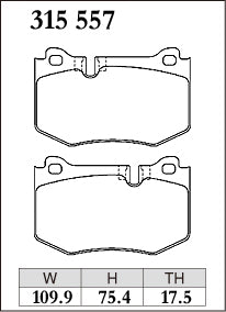 DIXCEL Rear Brake Pads - Lexus GS F (URL10R) / RC F (USC10R) Pad Shape