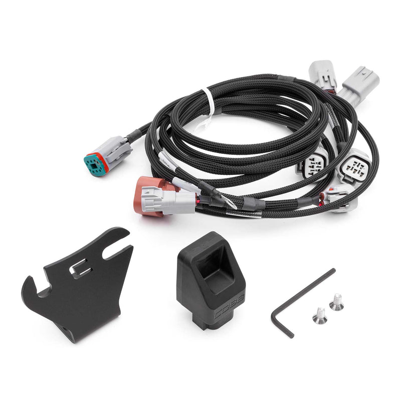 COBB NexGen flex fuel upgrade kit – Subaru WRX/STI – harness, module, bracket and screws laid out - Cobb Tuning