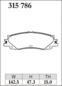 Pad Shape for Dixcel EC Type Rear Brake Pads – Toyota LandCruiser LC300 (2021+) / Prado 250 (2024+)