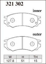 DIXCEL Front Brake Pads - Nissan Pulsar (N15) / Pulsar GTI-R (N14) / NX (B13) Pad Shape - Dixcel Brakes Thumbnail