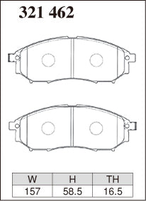 DIXCEL Front Brake Pads - Nissan Stagea RS Four S (C34) Pad Shape
