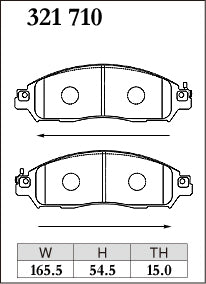 DIXCEL Front Brake Pads - Nissan LEAF (ZE1) / Serena (C27) Pad Shape