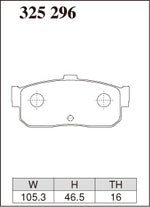 DIXCEL Rear Brake Pads - Nissan Pulsar (N15) / Maxima (A32/A33) / Cefiro (A32) / Bluebird (U13) Pad Shape - Dixcel Brakes Thumbnail