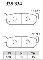 DIXCEL Rear Brake Pads - Nissan Stagea RS Four S (C34) Pad Shape - Dixcel Brakes Thumbnail