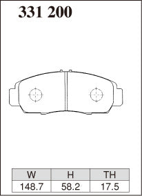 DIXCEL Front Brake Pads - Honda Accord Euro (CL) / Civic (FD/FB) / Odyssey (RB)
DIXCEL Front Brake Pads - Honda Accord Euro (CL) / Civic (FD/FB) / Odyssey (RB) Pad Shape