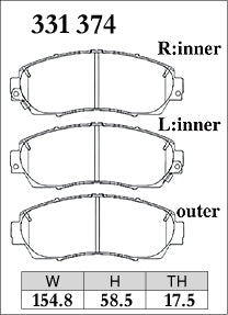 Dixcel Front Brake Pads - Honda CR-V (RM1/RM4/RW1/RW2) Pad Shape