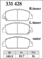 DIXCEL Front Brake Pads - Honda HR-V / Vezel (RU/RV) / Odyssey (RC) / Accord Hybrid (CR) Pad Shape - Dixcel Brakes Thumbnail