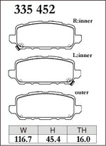 DIXCEL Rear Brake Pads - Honda HR-V / Vezel (RU/RV) / CR-Z (ZF1/ZF2) / Odyssey (RC4) / Accord Hybrid (CR7) Pad Shape - Dixcel Brakes Thumbnail