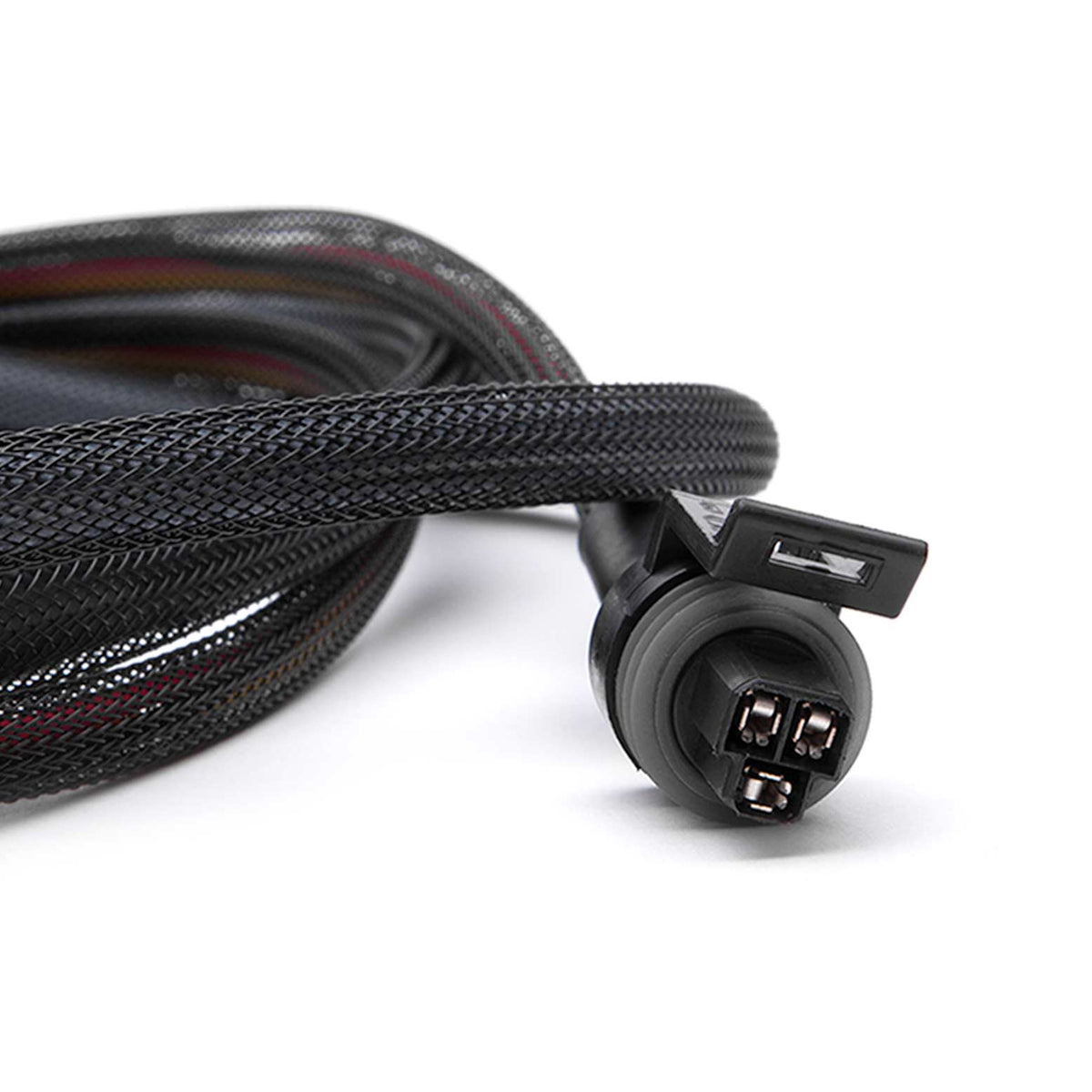 COBB fuel pressure sensor CAN upgrade harness – braided harness connector close-up