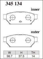 Dixcel Rear Brake Pads - Mitsubishi Lancer Evo I/II/III (CD9A/CE9A) Pad Shape - Dixcel Brakes Thumbnail