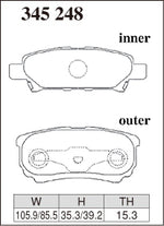 DIXCEL Rear Brake Pads - Mitsubishi Lancer (CG/CH/CJ) / Outlander (CU5W) / Jeep Compass / Patriot (MK) Pad Shape - Dixcel Brakes Thumbnail