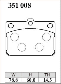 DIXCEL Front Brake Pads - Mazda RX-3 (S102/S124) Pad Shape