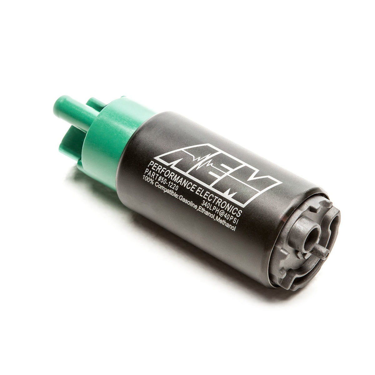 COBB AEM 340lph E85 fuel pump – Mitsubishi Evo X – pump side view