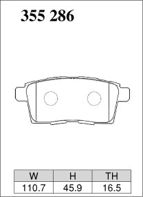 DIXCEL Rear Brake Pads - Mazda CX-7 (ER) / MPV (LY) Pad Shape