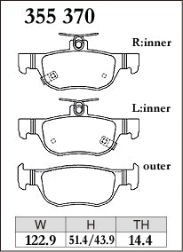 DIXCEL Rear Brake Pads - Mazda 3 (BP) / CX-30 (DM) / MX-30 (DR) Pad Shape
