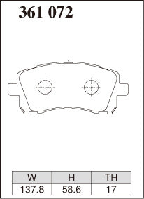 Pad Shape for DIXCEL Front Brake Pads – Subaru WRX (GC8) / WRX STI (V3 / V4)