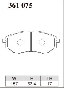Pad Shape for DIXCEL Front Brake Pads – Subaru WRX (VA) / Liberty GT (BL/BP/BM/BR)