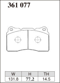 Pad Shape for DIXCEL S Type Front Brake Pads – STI / Evo / SS-V / BRZ / 86