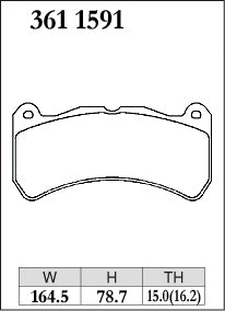 Pad Shape for DIXCEL EC Type Front Brake Pads – Subaru WRX STI (2018+, 6-Pot)