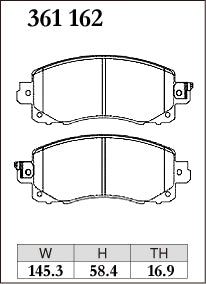Pad Shape for Dixcel EC Type Front Brake Pads – Subaru WRX VB 22+