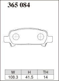 Pad Shape for DIXCEL Rear Brake Pads – Subaru WRX STI (GC8) / Impreza (GD) / Liberty / Forester