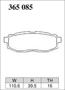 Pad Shape for DIXCEL EC Type Rear Brake Pads – Subaru WRX 15–21, 22+ / BRZ 12–21, 22+ / Toyota 86 GTS