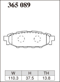 Pad Shape for Dixcel EC Type Rear Brake Pads – Subaru WRX 08-14 / Toyota 86 GT