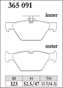 Dixcel Rear Brake Pads - Subaru WRX (VA/VN) / Forester (SK) / Outback (BS/BT) / Levorg (VM) / Impreza (GK/GT/GU) / XV / Crosstrek (GT/GU) Pad Shape