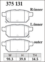 DIXCEL Rear Brake Pads - Suzuki Swift (FZ/AZ) / Vitara (LY) / S-Cross (JY) / Baleno (EW) Pad Shape - DIXCEL Thumbnail