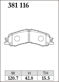 DIXCEL Front Brake Pads - Daihatsu Hijet (S321/S331/S500P) / Atrai Wagon (S700V/S710V) / Subaru Sambar (S321B/S331B) Pad Shape