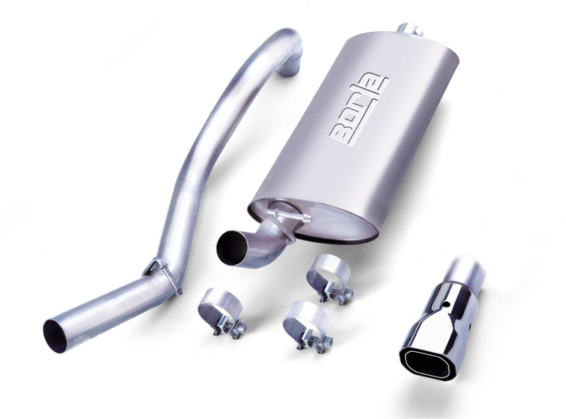 Borla Cat-Back Exhaust - Jeep Wrangler (TJ) - 2.25in Square Angle-Cut Rear Exit - Borla