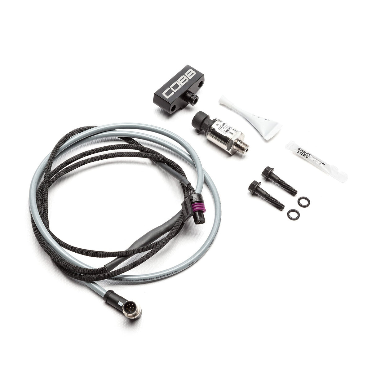 COBB CAN Gateway fuel pressure kit – Nissan GT-R R35 – sensor, adaptor block, harness and bolts
