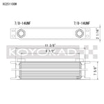 Koyo 25 Row Oil Cooler - Universal - 11.25in x 7.5in x 2in AN-10 ORB - Koyorad Thumbnail