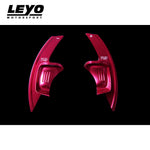 LEYO Sportline paddle shift extensions – red pair front view with LEYO logo - LEYO Thumbnail