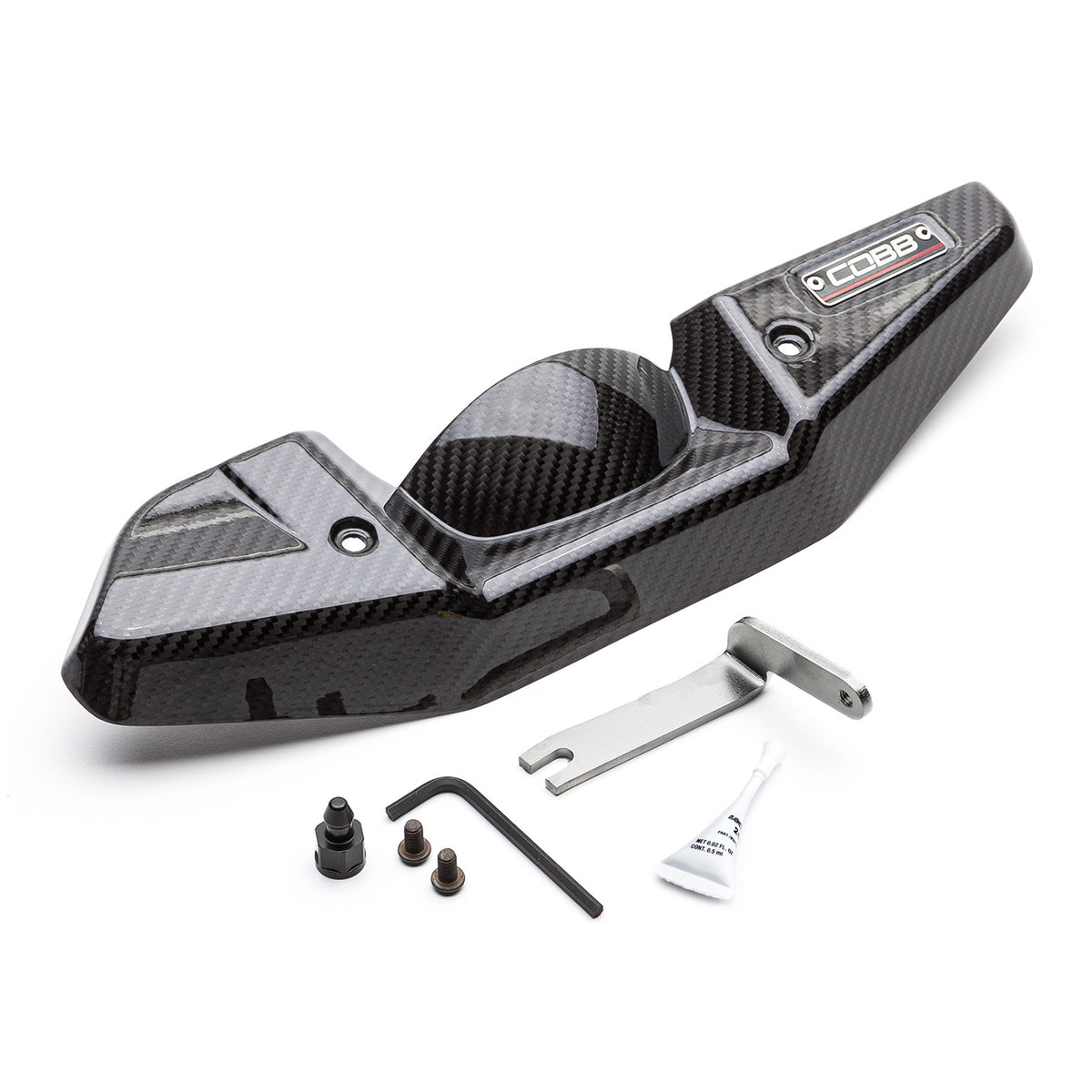 COBB Redline carbon fibre alternator cover – Subaru WRX and STI – cover with bracket and hardware