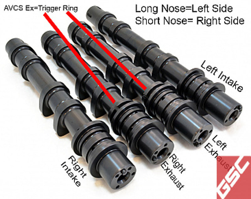 GSC Power-Division Billet S2 Camshafts - Subaru EJ257 Dual AVCS (STI 2008+) - 272/272 - Individual Cams